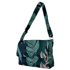 Green Nature Bohemian Painting Leaves Foliage Full Print Messenger Bag (m) by Ravend