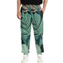 Green Nature Bohemian Painting Leaves Foliage Men s Elastic Waist Pants View1