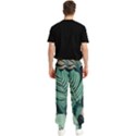 Green Nature Bohemian Painting Leaves Foliage Men s Elastic Waist Pants View2