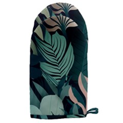 Green Nature Bohemian Painting Leaves Foliage Microwave Oven Glove by Ravend