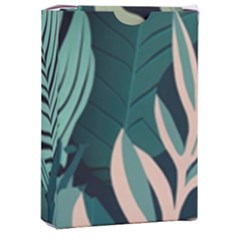 Green Nature Bohemian Painting Leaves Foliage Playing Cards Single Design (rectangle) With Custom Box