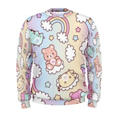 Pusheen Carebears Bears Cat Colorful Cute Pastel Pattern Men s Sweatshirt