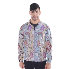 Pusheen Carebears Bears Cat Colorful Cute Pastel Pattern Men s Windbreaker