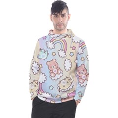 Pusheen Carebears Bears Cat Colorful Cute Pastel Pattern Men s Pullover Hoodie