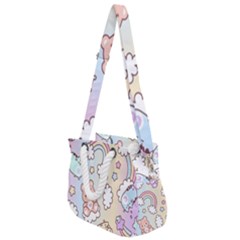 Pusheen Carebears Bears Cat Colorful Cute Pastel Pattern Rope Handles Shoulder Strap Bag by Sapixe