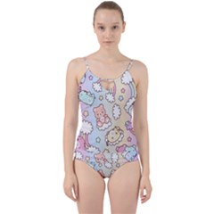 Pusheen Carebears Bears Cat Colorful Cute Pastel Pattern Cut Out Top Tankini Set by Sapixe