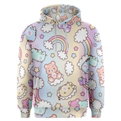 Pusheen Carebears Bears Cat Colorful Cute Pastel Pattern Men s Overhead Hoodie