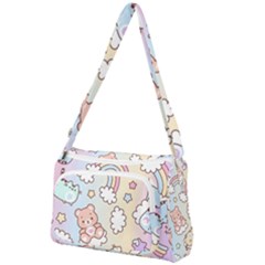 Pusheen Carebears Bears Cat Colorful Cute Pastel Pattern Front Pocket Crossbody Bag by Sapixe