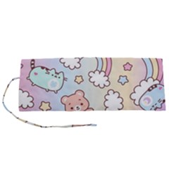 Pusheen Carebears Bears Cat Colorful Cute Pastel Pattern Roll Up Canvas Pencil Holder (s) by Sapixe