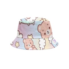 Pusheen Carebears Bears Cat Colorful Cute Pastel Pattern Inside Out Bucket Hat (kids) by Sapixe