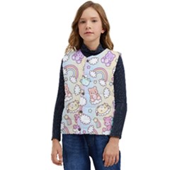 Pusheen Carebears Bears Cat Colorful Cute Pastel Pattern Kid s Short Button Up Puffer Vest	