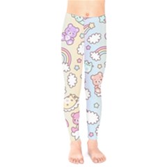 Pusheen Carebears Bears Cat Colorful Cute Pastel Pattern Kids  Classic Winter Leggings