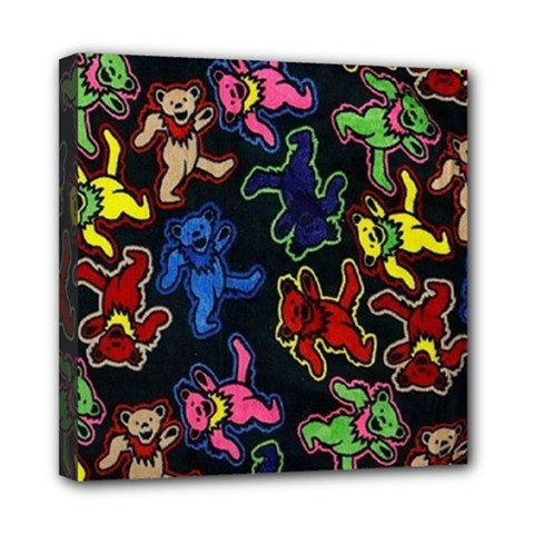 Bears Colors Dead Head Deadhead Grateful Dead Mini Canvas 8  X 8  (stretched) by Sapixe