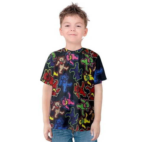 Bears Colors Dead Head Deadhead Grateful Dead Kids  Cotton Tee by Sapixe