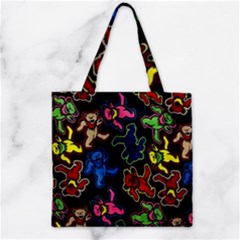 Bears Colors Dead Head Deadhead Grateful Dead Zipper Grocery Tote Bag by Sapixe