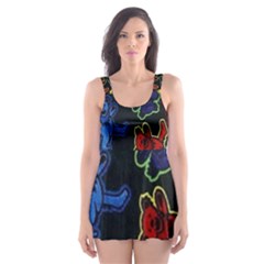 Bears Colors Dead Head Deadhead Grateful Dead Skater Dress Swimsuit