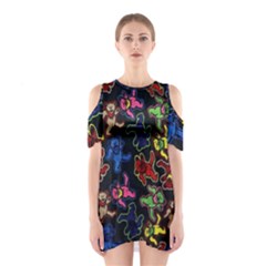 Bears Colors Dead Head Deadhead Grateful Dead Shoulder Cutout One Piece Dress by Sapixe