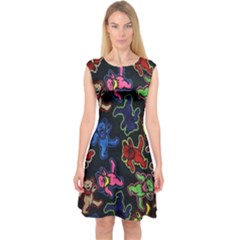 Bears Colors Dead Head Deadhead Grateful Dead Capsleeve Midi Dress by Sapixe