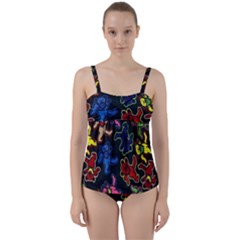 Bears Colors Dead Head Deadhead Grateful Dead Twist Front Tankini Set by Sapixe