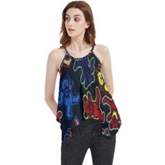 Bears Colors Dead Head Deadhead Grateful Dead Flowy Camisole Tank Top by Sapixe