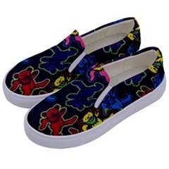 Bears Colors Dead Head Deadhead Grateful Dead Kids  Canvas Slip Ons by Sapixe