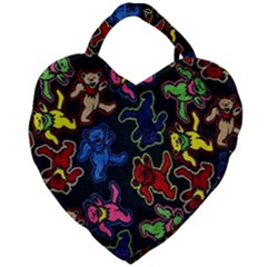 Bears Colors Dead Head Deadhead Grateful Dead Giant Heart Shaped Tote by Sapixe