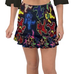 Bears Colors Dead Head Deadhead Grateful Dead Fishtail Mini Chiffon Skirt by Sapixe