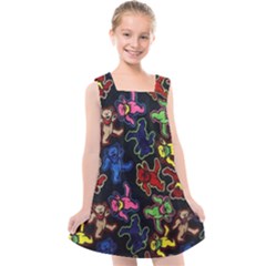 Bears Colors Dead Head Deadhead Grateful Dead Kids  Cross Back Dress by Sapixe