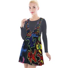 Bears Colors Dead Head Deadhead Grateful Dead Plunge Pinafore Velour Dress by Sapixe