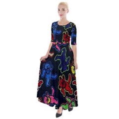 Bears Colors Dead Head Deadhead Grateful Dead Half Sleeves Maxi Dress by Sapixe