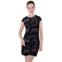 Chart Pattern Drawstring Hooded Dress by Sapixe