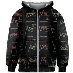 Chart Pattern Kids  Zipper Hoodie Without Drawstring