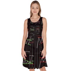 Chart Pattern Knee Length Skater Dress With Pockets by Sapixe