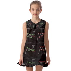 Chart Pattern Kids  Pilgrim Collar Ruffle Hem Dress