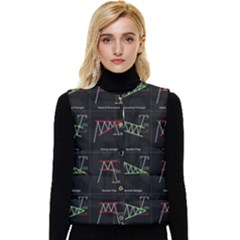 Chart Pattern Women s Short Button Up Puffer Vest