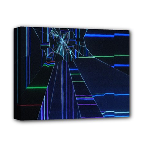 Screen Glitch Broken  Crack  Fracture  Glass Pattern Deluxe Canvas 14  X 11  (stretched) by Sapixe