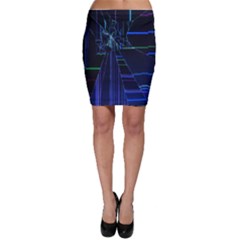 Screen Glitch Broken  Crack  Fracture  Glass Pattern Bodycon Skirt by Sapixe