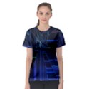 Screen Glitch Broken  Crack  Fracture  Glass Pattern Women s Sport Mesh Tee View1