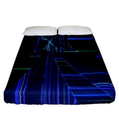 Screen Glitch Broken  Crack  Fracture  Glass Pattern Fitted Sheet (california King Size) by Sapixe