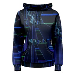 Screen Glitch Broken  Crack  Fracture  Glass Pattern Women s Pullover Hoodie