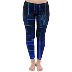 Screen Glitch Broken  Crack  Fracture  Glass Pattern Classic Winter Leggings by Sapixe