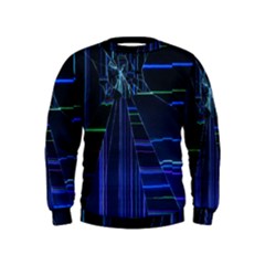 Screen Glitch Broken  Crack  Fracture  Glass Pattern Kids  Sweatshirt by Sapixe