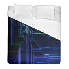 Screen Glitch Broken  Crack  Fracture  Glass Pattern Duvet Cover (full/ Double Size) by Sapixe