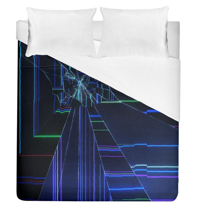 Screen Glitch Broken  Crack  Fracture  Glass Pattern Duvet Cover (Queen Size)