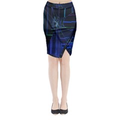 Screen Glitch Broken  Crack  Fracture  Glass Pattern Midi Wrap Pencil Skirt by Sapixe