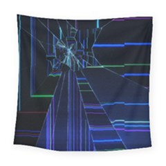 Screen Glitch Broken  Crack  Fracture  Glass Pattern Square Tapestry (large)