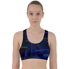 Screen Glitch Broken  Crack  Fracture  Glass Pattern Back Weave Sports Bra by Sapixe