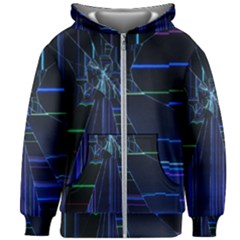 Screen Glitch Broken  Crack  Fracture  Glass Pattern Kids  Zipper Hoodie Without Drawstring