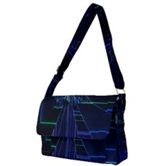 Screen Glitch Broken  Crack  Fracture  Glass Pattern Full Print Messenger Bag (l) by Sapixe