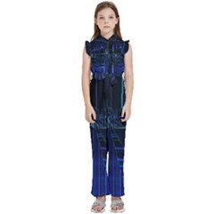 Screen Glitch Broken  Crack  Fracture  Glass Pattern Kids  Sleeveless Ruffle Edge Band Collar Chiffon One Piece by Sapixe